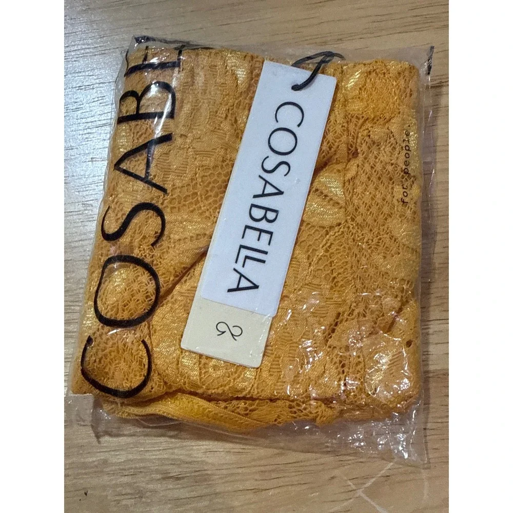 Cosabella Men's Luxury Lace G-String Thong sole Yellow NWT Size L
